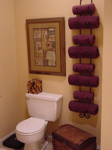 Wine rack as towel holder