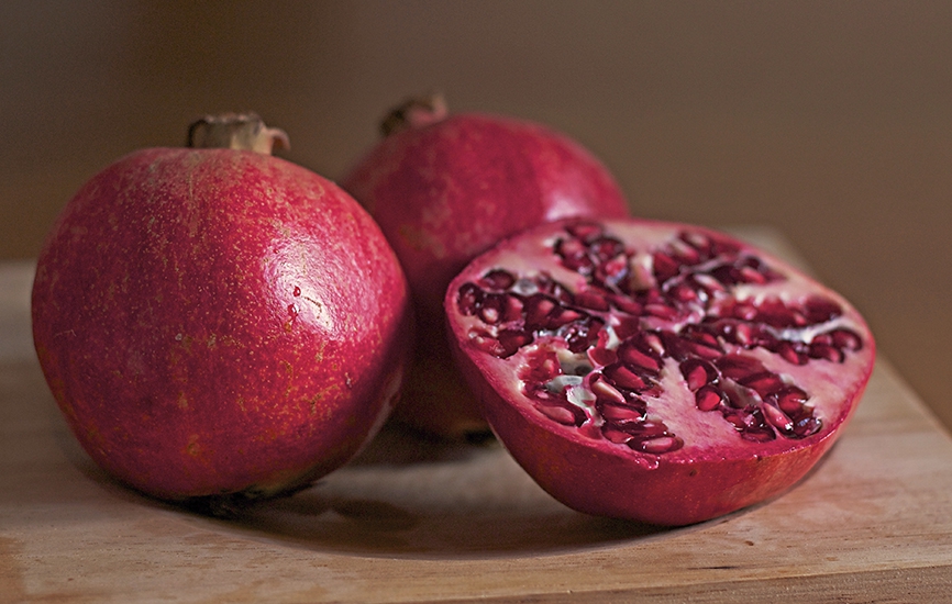 Three pomegranates